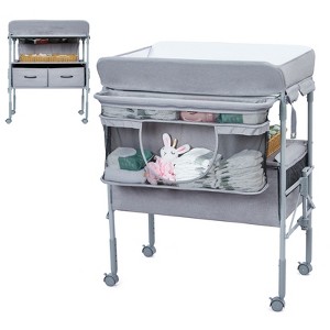 Portable Baby Changing Tables, Foldable Diaper Change Table with Drawers - 1 of 4