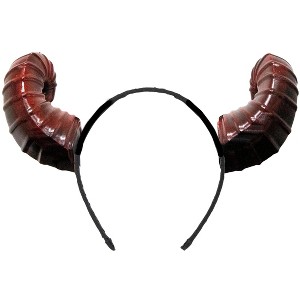 Underwraps Burgundy Small Devil Horns Adult Costume Headband - 1 of 2