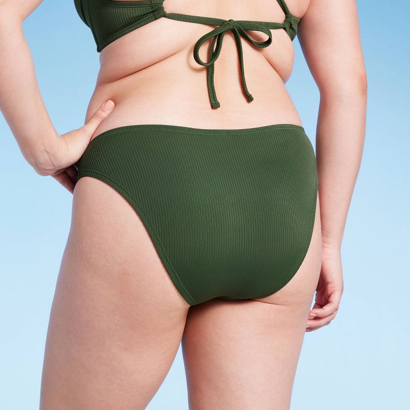 Women's Ribbed Hipster Cheeky Bikini Bottom - Shade & Shore™, 6 of 7