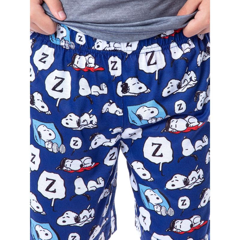 Peanuts Boy's Snoopy Nope Not Today Sleep Pajama Set Short Crewneck Multicolored, 4 of 6