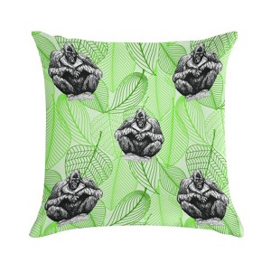 Leaves Gorillas Pillow Covers 18x18 Decorative Throw Pillows Soft Square Cushion Covers for Couch Sofa Bedroom - 1 of 1