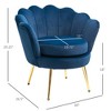 Aghana Digitals Blue Lotus Design Accent Chair with Soft Velvet Cushions & Gold Steel Legs for - 3 of 4