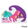 Big Dot of Happiness Roar Dinosaur Girl - Shaped Fill-in Invites - Dino T-Rex Baby Shower or Birthday Party Invite Cards with Envelopes - Set of 12 - 2 of 4