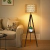 KTMBDW Tripod Floor Lamp, Mid Century Wood Standing Lamp, Modern Design Shelf Floor Lamp for Living Room, Bedroom, Office, Brown - 3 of 4