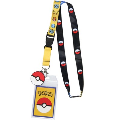Pokemon Group Breakaway ID Badge Holder Lanyard w/ 2 Pokeball Pendant Multicoloured