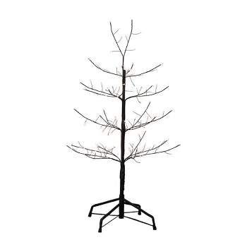 Kurt Adler 3' Black Twig Tree with Warm White Cool White Twinkle Lights