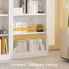 71 Inch High Bookcase, 5-Tier Wooden Bookshelf, Open Storage, White Modern Bookcase, Floor-to-ceiling Display Rack for Bedroom, Living Room ，Office - 2 of 4