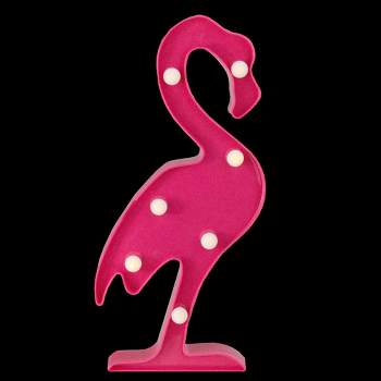 Northlight 11.75" Battery Operated LED Lighted Flamingo Marquee Sign - Pink