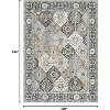 Trellis Area Rug - Washable vintage floral bohemian carpet with non-slip backing for entryways and bedrooms - 2 of 4