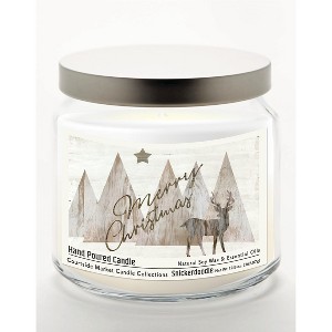 Courtside Market Merry Christmas Deer Snickerdoodle 12.8oz Soy Wax Candle Glass Jar with Brushed Silver Metal Lid - 1 of 3