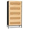 Crestlive Products 5 Drawers Rattan dressers for bedroom Storage Tower Tall Fabric Dresser with Wood Top &Wood Handles - 2 of 4