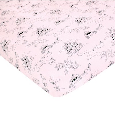 Hudson Baby Infant Girl Cotton Fitted Crib Sheet, Fairytale Princess, One Size