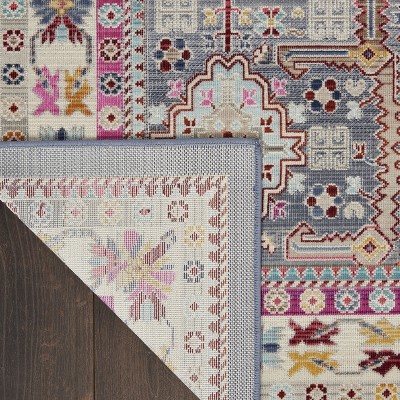 Gray and Multicolor Geometric 8' x 10' Synthetic Area Rug