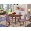 HomeStock 5-Pc Mahogany Finish Solid Wood Top - Rectangular Dining Room Set with Butterfly Leaf - Seats 4 - 2 of 4