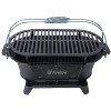Oval/Rectanglar Cast Iron Outdoor Table Grill Charcoal Tabletop Griddle for Camping,Parties,Portable BBQ Enamel-Coated Skillet with Grab Handle - 3 of 4
