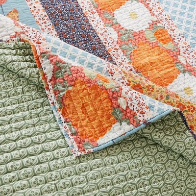 Boho Chic Reversible Cotton Patchwork Throw Blanket