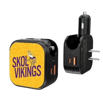 Minnesota Vikings 2024 Edition 18-Watt 2 in 1 USB A/C Charger