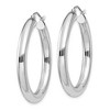 Black Bow Jewelry 4mm x 35mm 14k White Gold Classic Round Hoop Earrings - 2 of 4