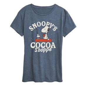 Women's - Peanuts - Snoopys Cocoa Shoppe Short Sleeve Graphic T-Shirt - 1 of 4