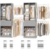 Aheaplus Walk-In Closet System with 6 Hanging Rods and Adjustable Shoes Shelves, Wooden Closet Storage with Drawers - 3 of 4