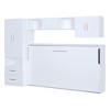 YOOCOZZ Twin Size Murphy Bed with Open Shelves and Storage Drawers,Built-in Wardrobe and Table - White - 4 of 4