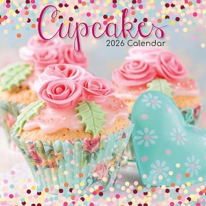 2026 Square Wall Calendar, Cupcakes, 16-Month Food Theme with 180 Reminder Stickers (12x12 In) - 1 of 4