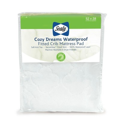 Sealy Cozy Dreams Waterproof Fitted Crib & Toddler Mattress Pad
