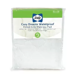 Sealy Cozy Dreams Waterproof Quilted Fitted Crib & Toddler Mattress Pad