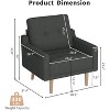Mid Century Modern Accent Chair Upholstered Armchair Comfy Reading Chair Wood Legs Fabric Single Sofa Living Room - 3 of 4