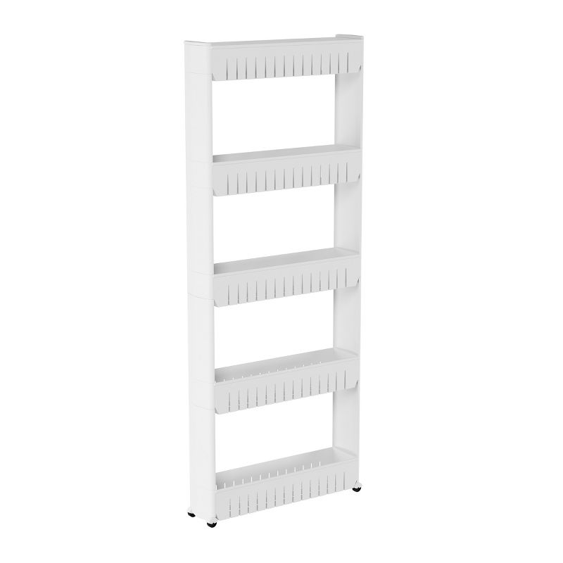 Hastings Home 5-Tier Slim Rolling Cart - White, 3 of 7