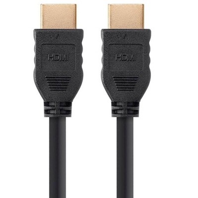 Monoprice High Speed HDMI Cable - 6 Feet, Black, 4K@60Hz, HDR, 18Gbps, YUV 4:4:4, 32AWG, CL2, No Logo - Commercial Series