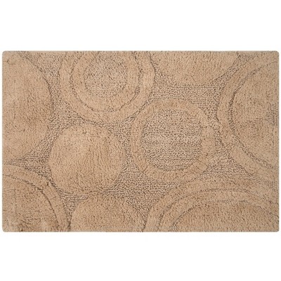 Knightsbridge Orbit Bath Rug Cotton Non Skid Back, Natural