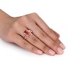 EVERLY JEWELRY | Rose Plated Sterling Silver 5.62 CT TGW Cubic Zirconia and Simulated Morganite Fashion Ring - 3 of 4