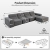 143.7" L-Shaped Sectional Sofas Set with Removable Ottoman, Tufted Deep Seat Couch with Chaise & Accent Chair, Sparkling Chenille Sofa for Living Room - 2 of 4