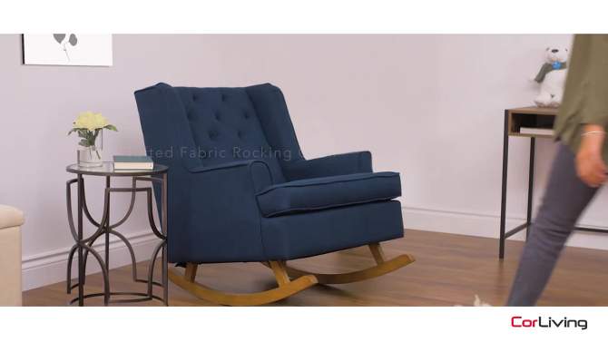 Boston Tufted Fabric Rocking Chair - CorLiving, 2 of 11, play video