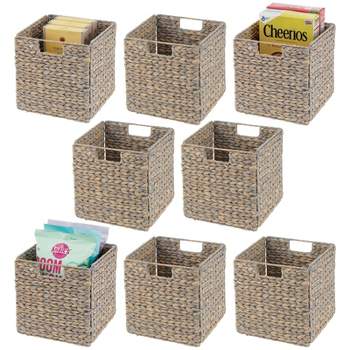 mDesign Woven Hyacinth Kitchen Storage Organizer Basket Bin