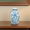 HomeRoots 9" Light Blue And White Floral Round Porcelain Jar - 2 of 4