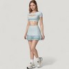 Anna-Kaci Active Women's Short Sleeve Cropped Active Top with Keyhole Front Cutout and Built-In Bra for Medium Support - 3 of 4