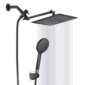 PAGED Rain Shower Head Wall Mounted Hand Held Shower Head with 5-Spray Patterns for Bathroom - 1 of 4