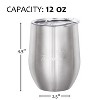Tirrinia 12oz Stemless Insulated Tumbler with Lid, Single Stainless Steel Double Walled Metal Reusable Tumbler - 4 of 4