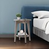 Simple Trending Small Round End Table with Lower Shelf Greige - 2 of 4