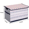 Bacati - Olivia Coral/Navy Storage Toy Chest - 2 of 4
