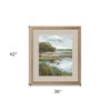 HomeRoots Riverside View Watercolor Waterscape Distressed Frame Wall Art - 3 of 4