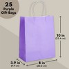 Blue Panda 25-Pack Purple Gift Bags with Handles - Medium Size Paper Bags for Birthday, Wedding, Retail (8x3.9x10 In) - 4 of 4