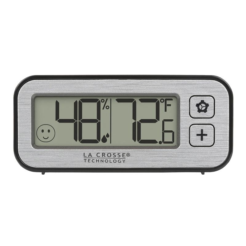 La Crosse Technology® Battery-Powered Mini Digital Alarm Clock with Comfort Meter, Indoor Temperature, and Humidity, 2 of 11