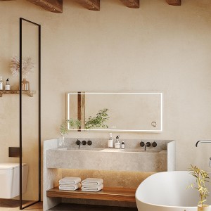 60x36 Inches Large Bathroom Mirror, FramelessVanity Mirror with Led Lights,Front Lit and Backlit,Wall-Mounted Mirror for Over Sink, Entryway, Bedroom - 1 of 4