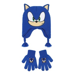 Sonic The Hedgehog Big Face Sonic 2-Piece Peruvian Hat & Magic Gloves Set - 1 of 4