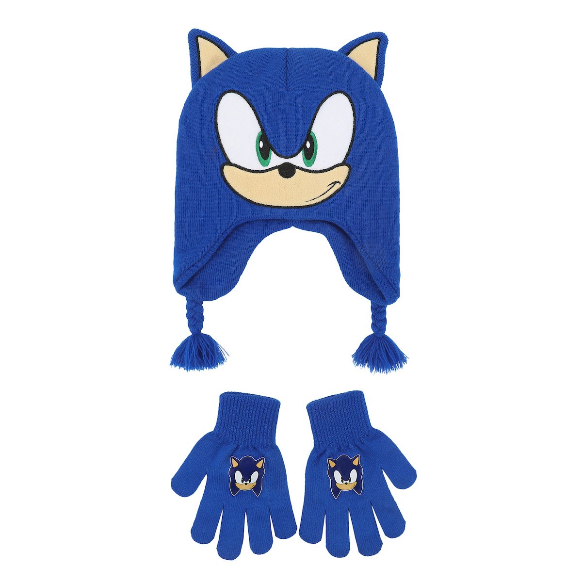 Sonic The Hedgehog Big Face Sonic 2-Piece Peruvian Hat & Magic Gloves Set