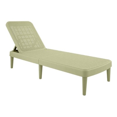 Wasabi Green Resin Rattan Outdoor Chaise Lounge