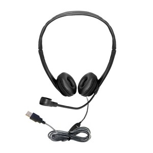 HamiltonBuhl® WorkSmart Personal Headset - USB with Steel-Reinforced Gooseneck Microphone, Leatherette Ear Cushions - 1 of 4